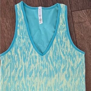 Athleta Turquoise and Yellow Tank Top